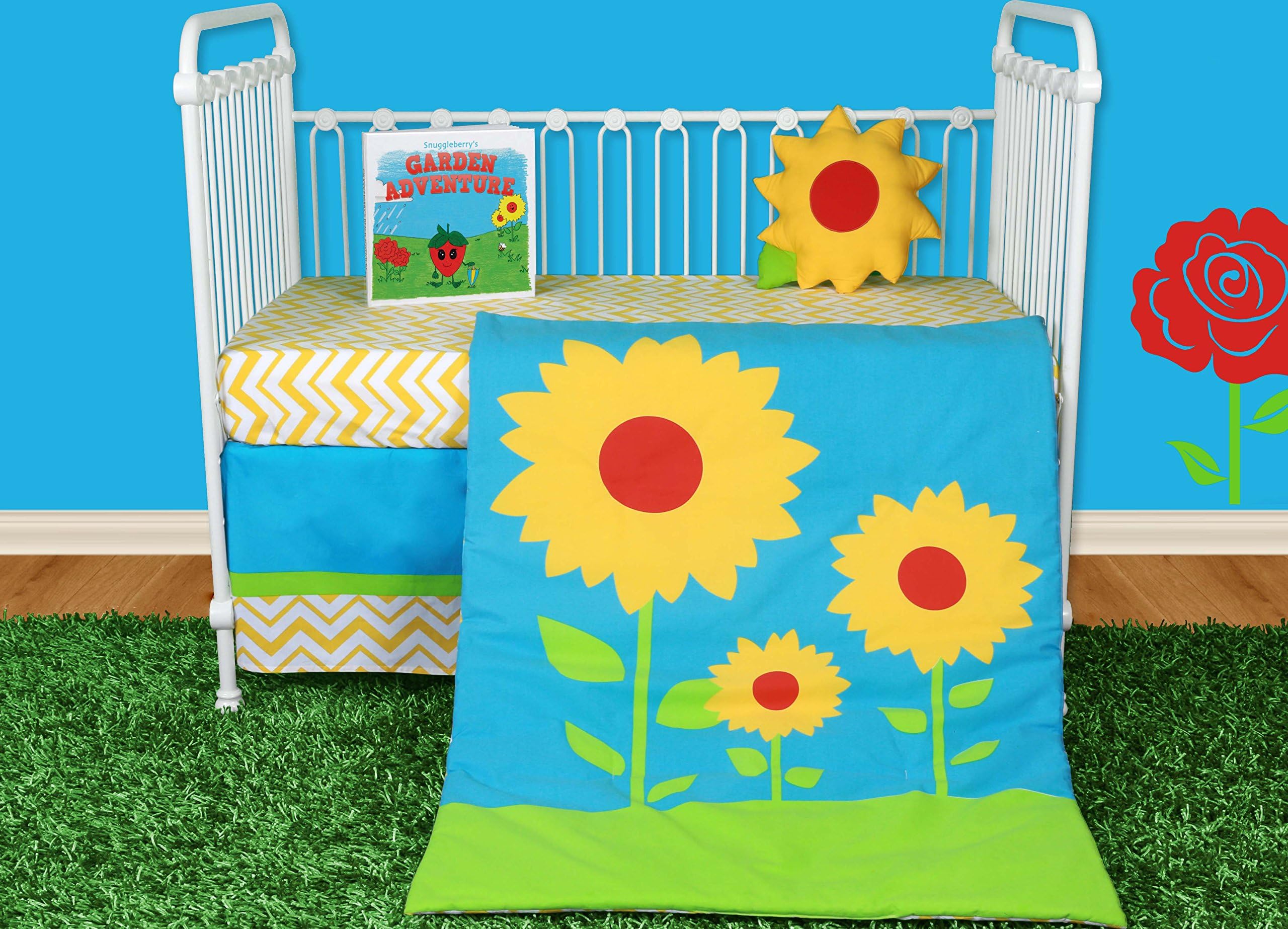 Sunflower Love 5 Piece Crib Bedding Set with Storybook