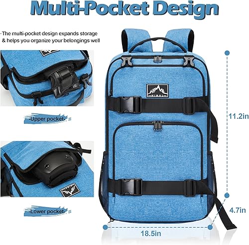 Miniatura 3 de Skateboard Backpack, Skateboard Bag Sports Backpack, Laptop Bag Multi-Sport Design for Men & Women