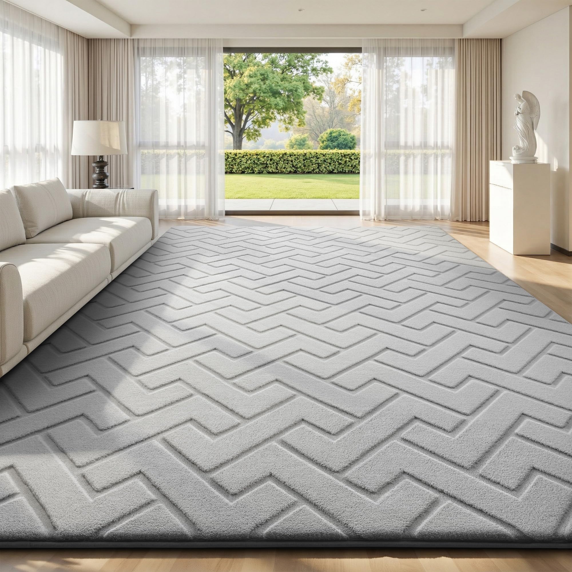 Treeboy Large Rugs for Living Room Bedroom Washable Carpet Grey Rug 140x200 — image 1