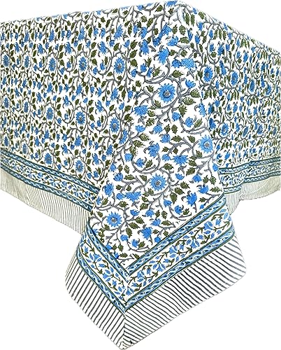 Miniatura 63 de ATOSII Amalfi - Mantel rectangular de otoño 100% algodón, bohemio, estampado a mano, para cocina, mesa de comedor, lino, decoración de otoño