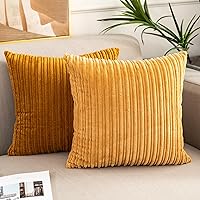 Vista 678 de UGASA - Juego de 2 fundas de almohada de terciopelo a rayas, funda decorativa para cojín con cremallera oculta para el hogar, sofá, dormitorio