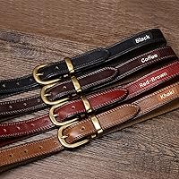 Vista 26 de Cinturones para mujer para jeans de 1.1 pulgadas de ancho, cinturones para vestidos de cuero de grano completo con hebilla dorada, caja de regalo