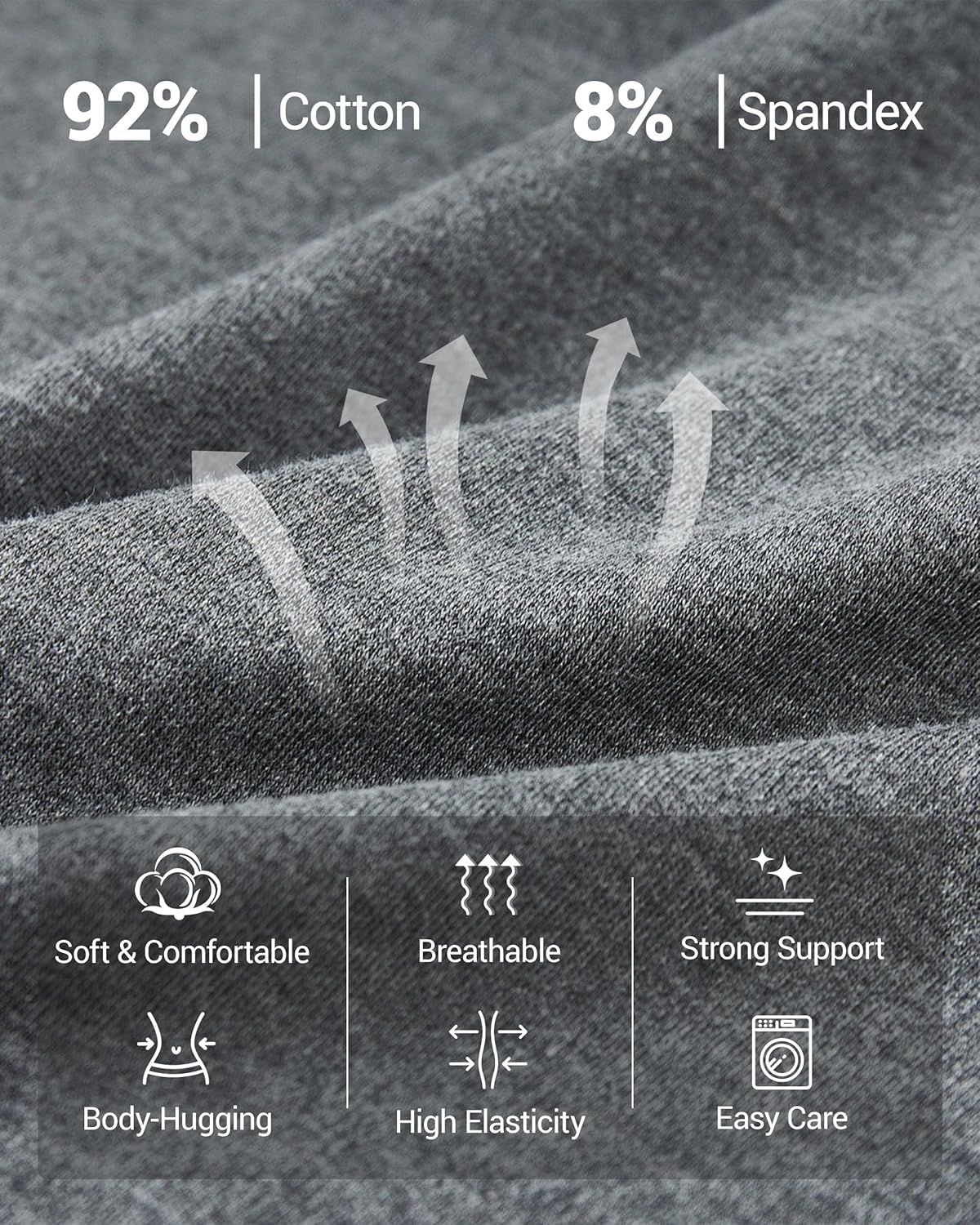 Cotton Yoga Shorts for Women 6Pack, Women’s 5" Tummy Control High Waisted Compression Legging Shorts