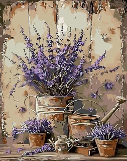 GXGLLPZBY Flower Kettle Paint by Numbers Kit for Adults Beginner,DIY Flower Kettle Paint by Numbers for Adults,Easy Canvas Paint by Number Without Frame Home Wall Decor 16 x 20 in