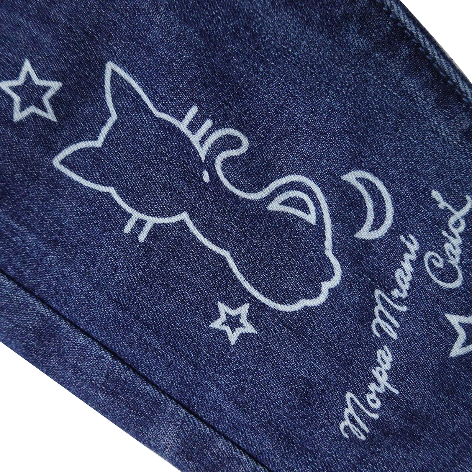 KIDSCOOL SPACE Baby Little Girl Jeans,Paperbag Cintura elástica Lindos Pantalones Mezclilla Estampados