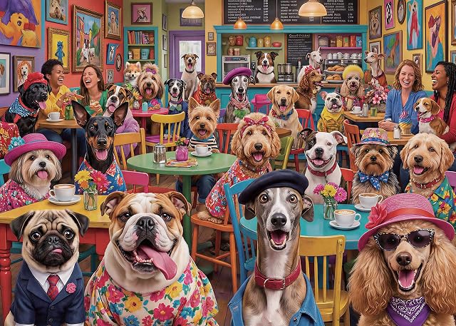 Nattork Rompecabezas de 1000 Piezas para Adultos, Familias (Perro Café) Las Piezas Encajan Perfectamente