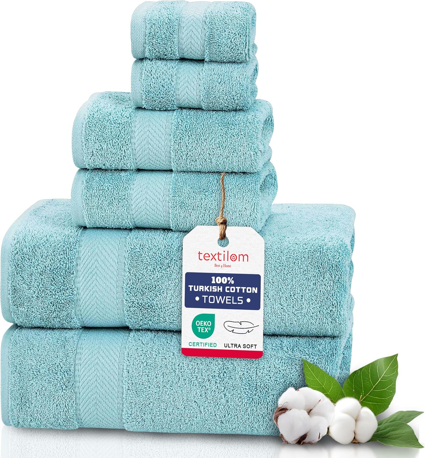 Amazon.com: TEXTILOM 6 Pcs Bath Towel Set – Hotel and Spa Quality ...