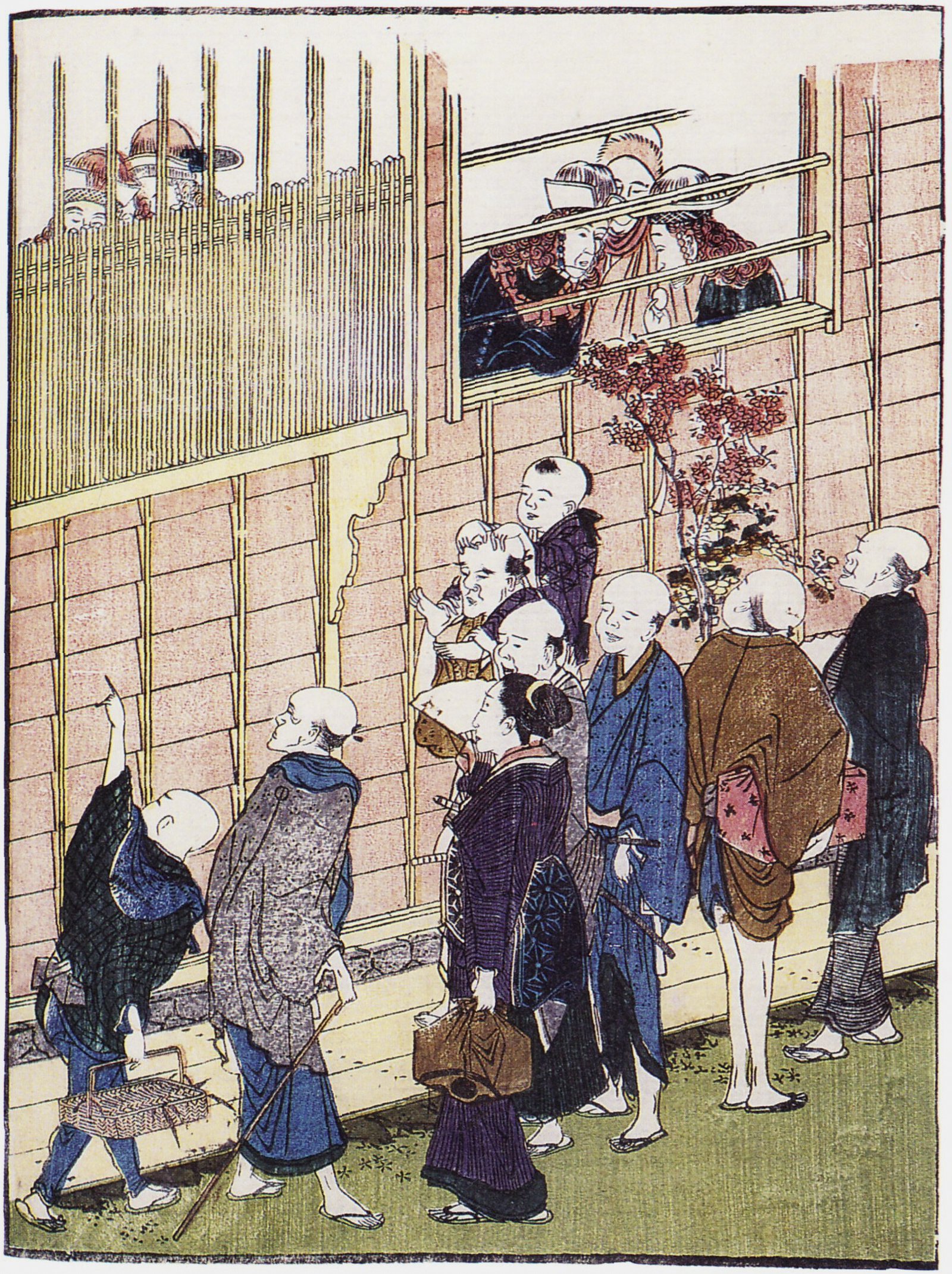 Lámina Katsushika Hokusai de Dejima en tamaño pequeño y papel mate sin marco