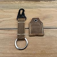 Vista 5 de handmade Keychain leather Protective Key Case Cover key fob protector Key Holder Small Home Storage Bag Key Ring Pouch
