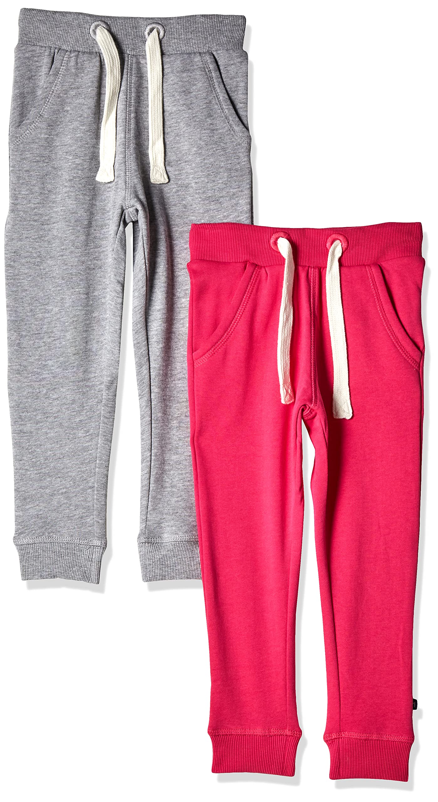 MAGIC KIDS WEAR Jogginghose Kinder und Babies aus Baumwolle, 2er Pack Dark Pink/Grau (577), 86