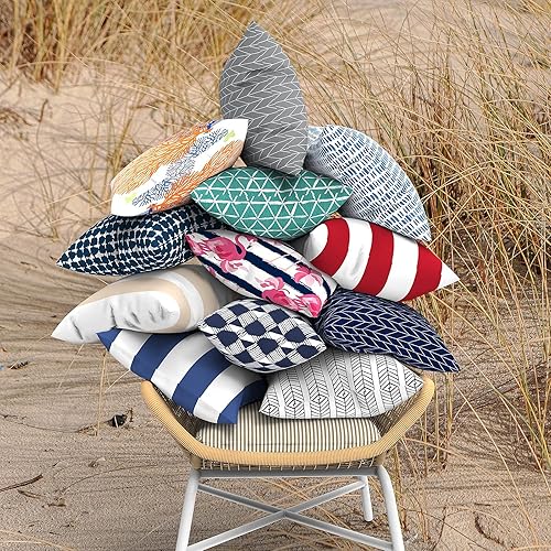 Miniatura 7 de LVTXIII Fundas de cojín cuadradas para interiores y exteriores, solo las fundas decorativas de patio, 18 x 18 pulgadas, paquete de 2 fundas para