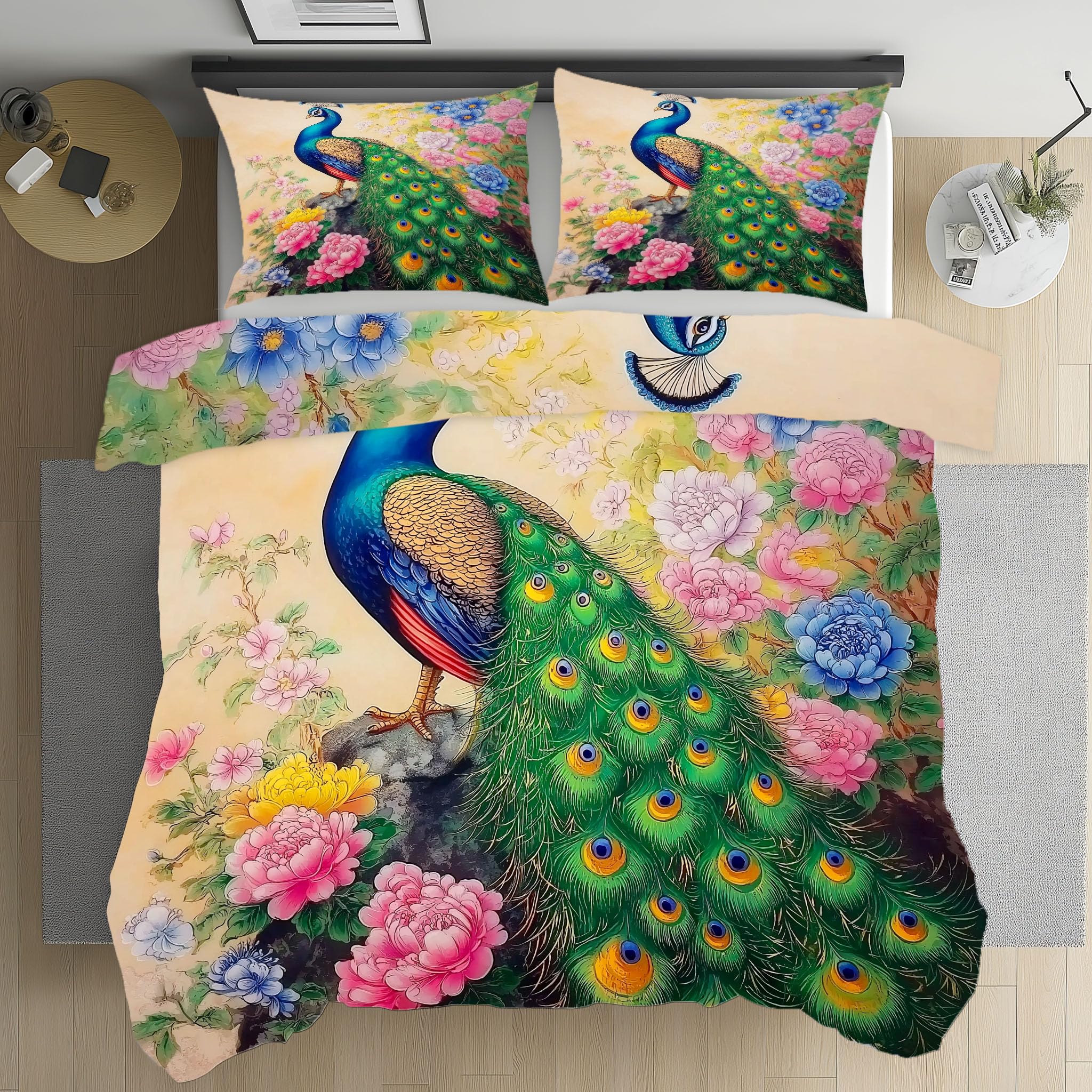 Parure de lit 220x240 animaux pivoine pour transformer votre chambre en un havre de paix tropical