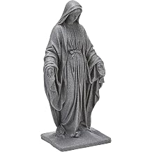 EMSCO Group Virgin Mary Statue Natural Appearance Made of Resin Lightweight 34 Height