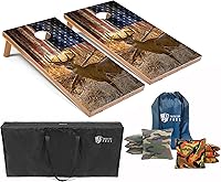 Tailgating Pros LED Cornhole Boards - American Themed Lightweight 4x2 ft Set w/ Multicolor Lights, Bean Bags & Carrying Case