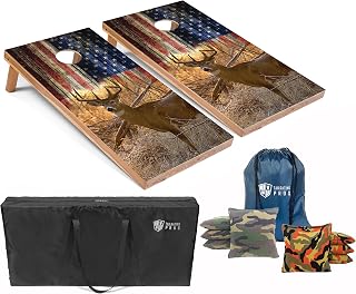 Tailgating Pros LED Cornhole Boards - American Themed Lightweight 4x2 ft Set w/ Multicolor Lights, Bean Bags & Carrying Case