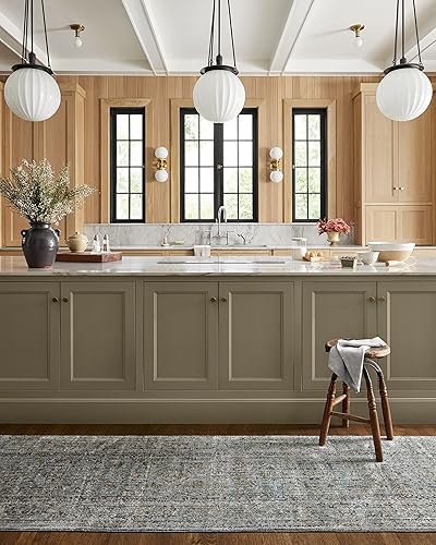 Miniatura 123 de Loloi Jean Stoffer Katherine Collection KES-02 Ocean/Coral 2'-7'' x 10'-0'', .25" Pile Height, Runner Rug