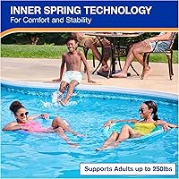 Vista 4 de SwimWays Spring Float Premium Papasan Pool Lounger, Inflatable Pool Floats Adult with Fast Inflation for Ages 15 & Up