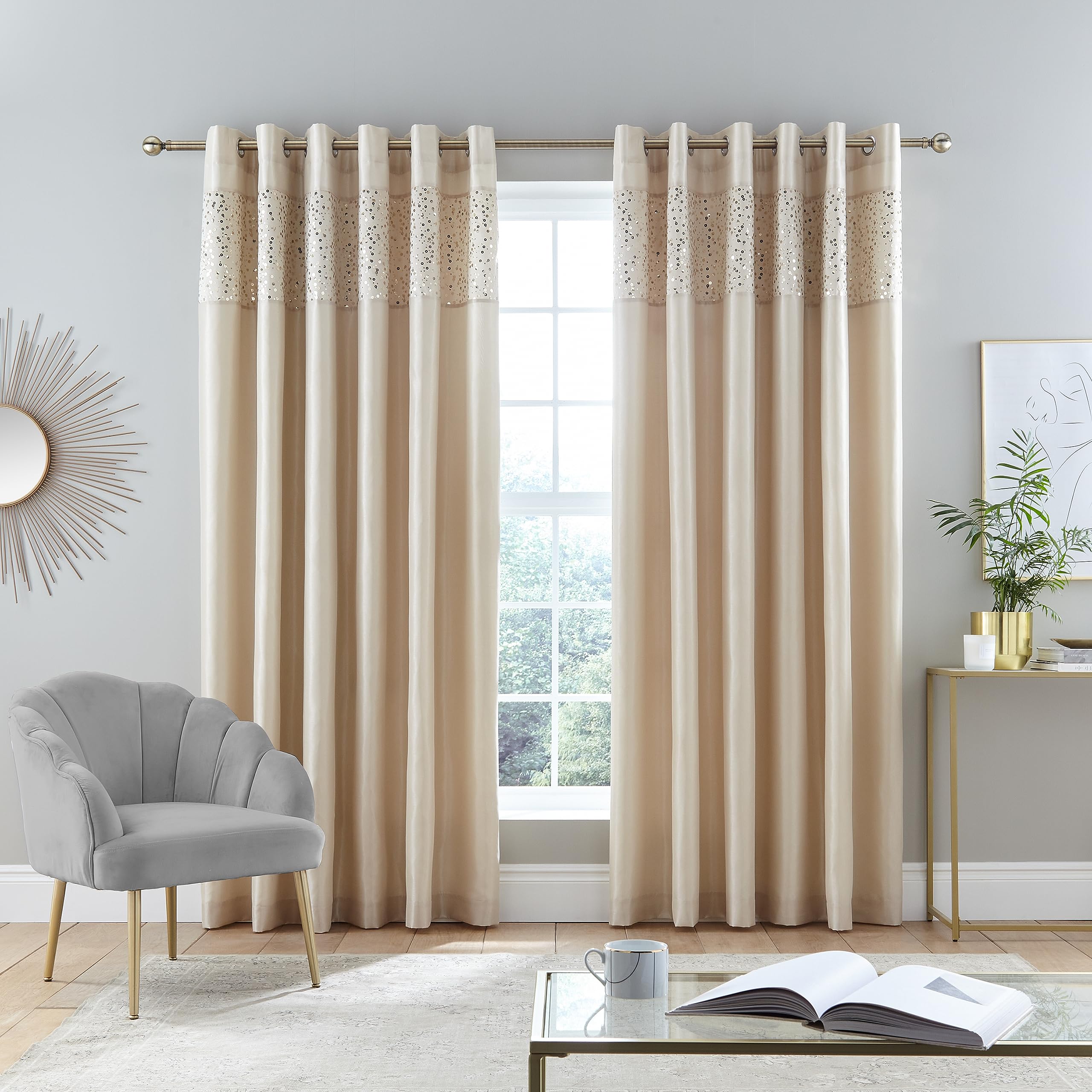 Catherine Lansfield - Curtains - Grey - 168 x 229cm