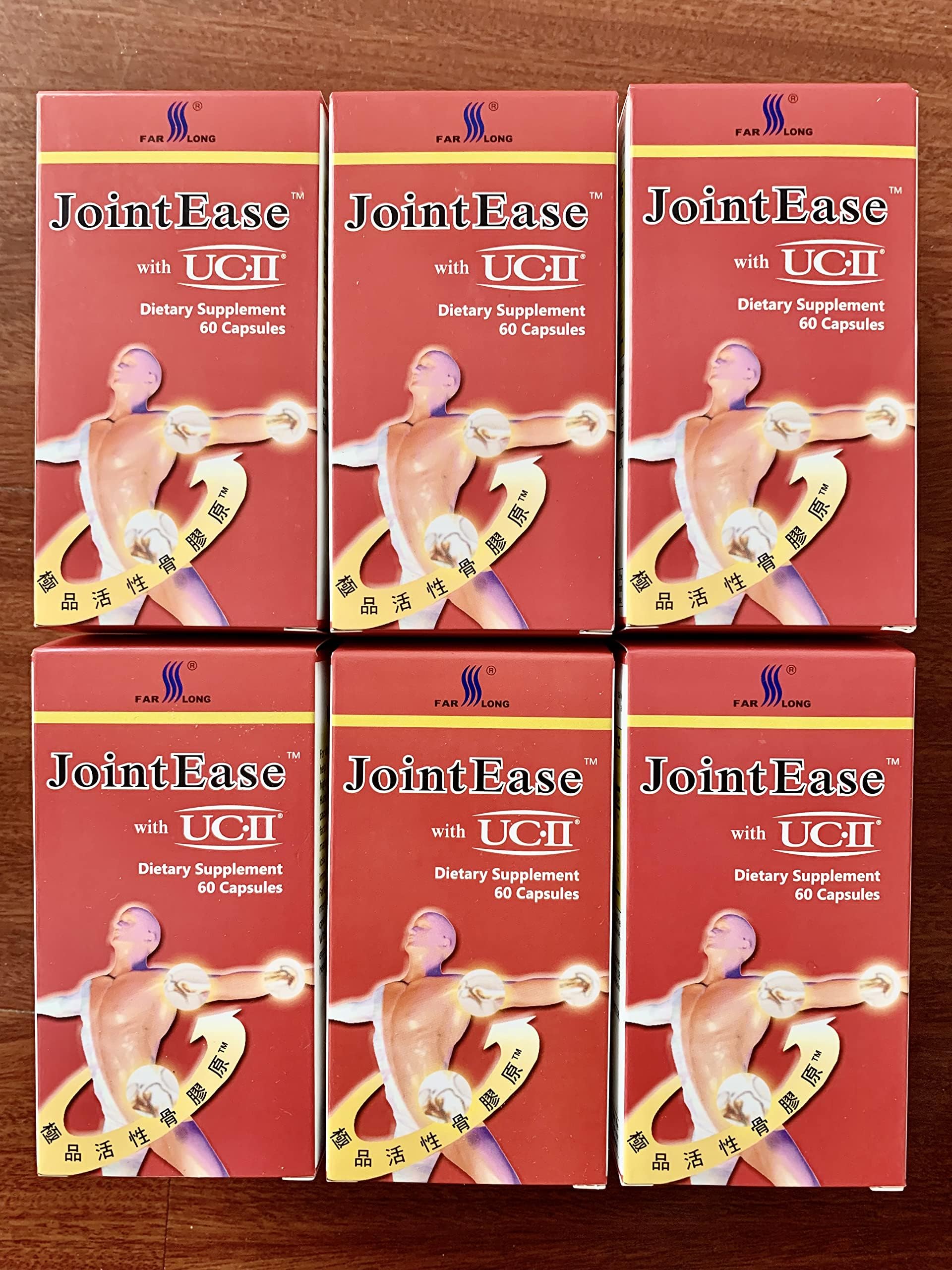 Vigorsource 6 Bottles Joint Ease with Uc-ii Tm 60 Caps Far Long Pharmaceutical by FarLong Pharmaceutical