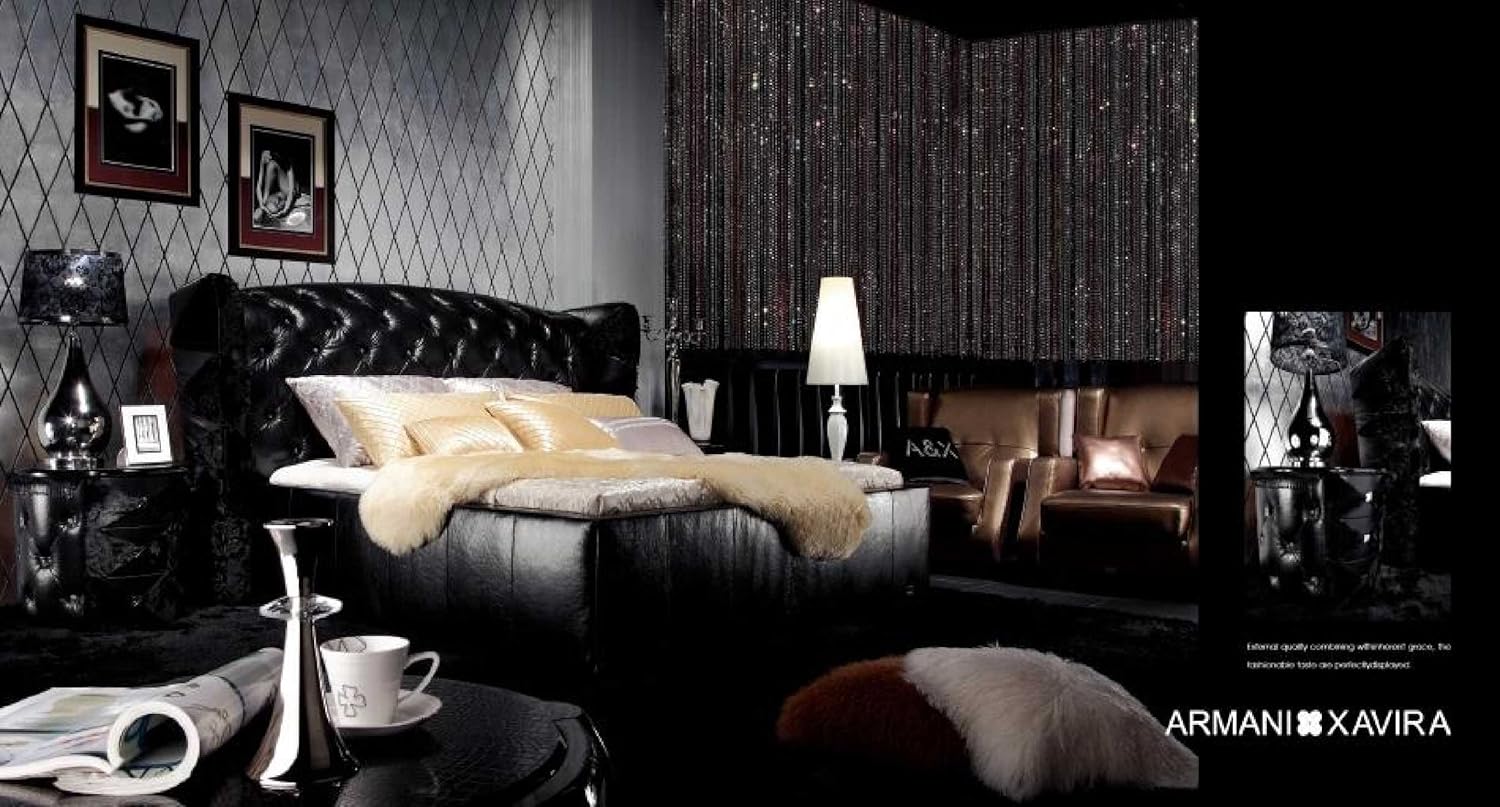 Vig Furniture Armani Xavira Royal Queen Black Ermine