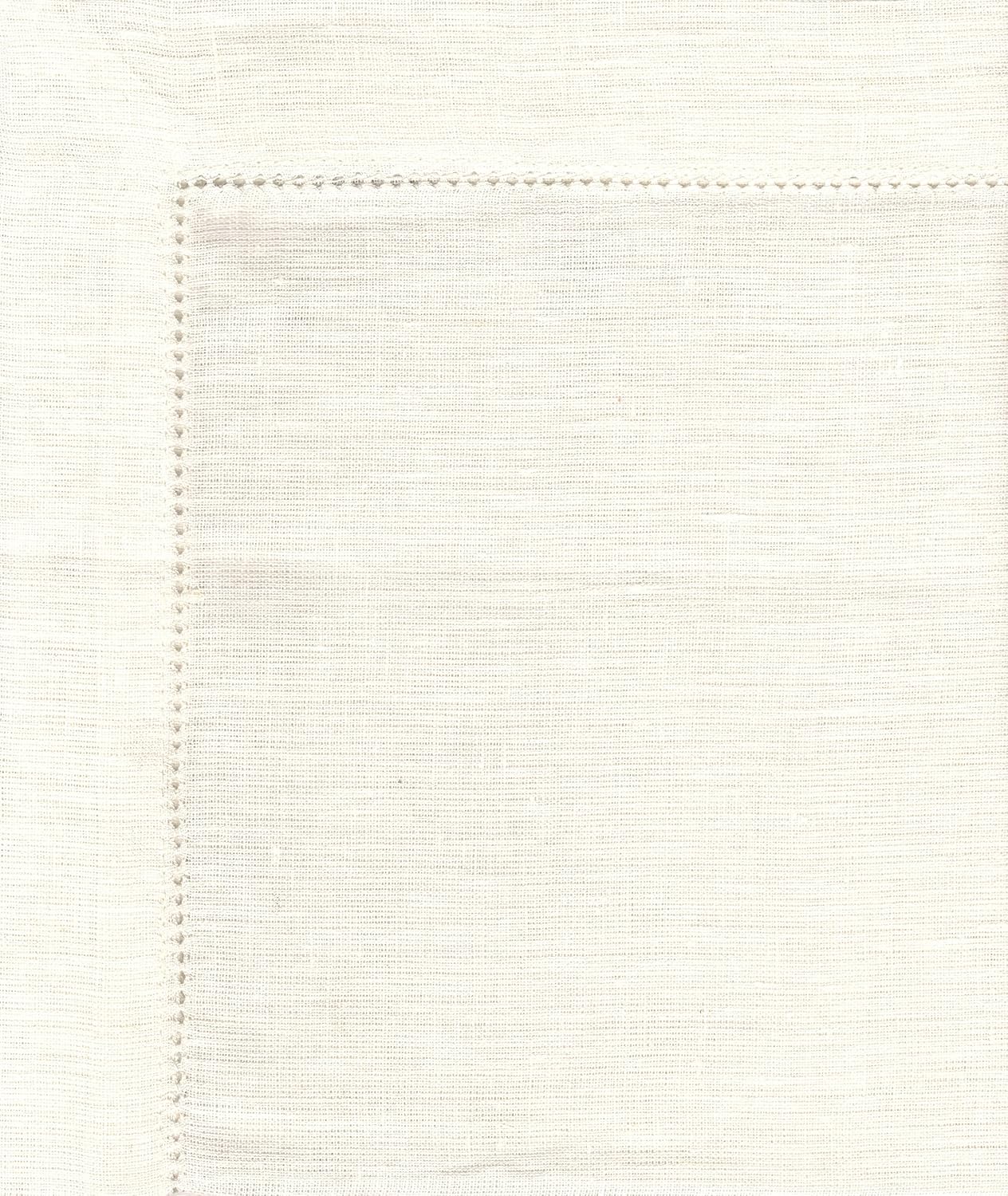 Genuine Linen Napkins - Set of 12 Cloth Napkins with Hemstitch Detail - Hand Crafted Pure Luxury Linen Reusable Lunch Dinner Napkin - Fall Summer Holiday Table - Large 18x18 - Ivory - COTTON CRAFT