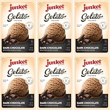 Junket Gelato Mix مزيج آيس كريم جيلاتو محلي الصنع بالشوكولاتة الداكنة لصانع الآيس كريم أو التحريك يدويًا، ابدأ بالانتهاء في دقائق، علبة 4 أونصة عبوة من 6 قطع