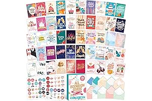Decorably All-Occasion Cards Assortment with Envelopes and Glitter