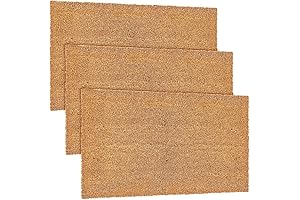 Ceenna Natural Coco Doormat, a Heavy Duty Backing Welcome Mat Trio