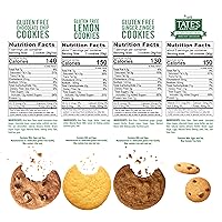 Vista 2 de Tate's Bake Shop Paquete variado de galletas sin gluten, limón, jengibre, chispas de chocolate y pequeñas galletas con chispas de chocolate, 4 bolsas
