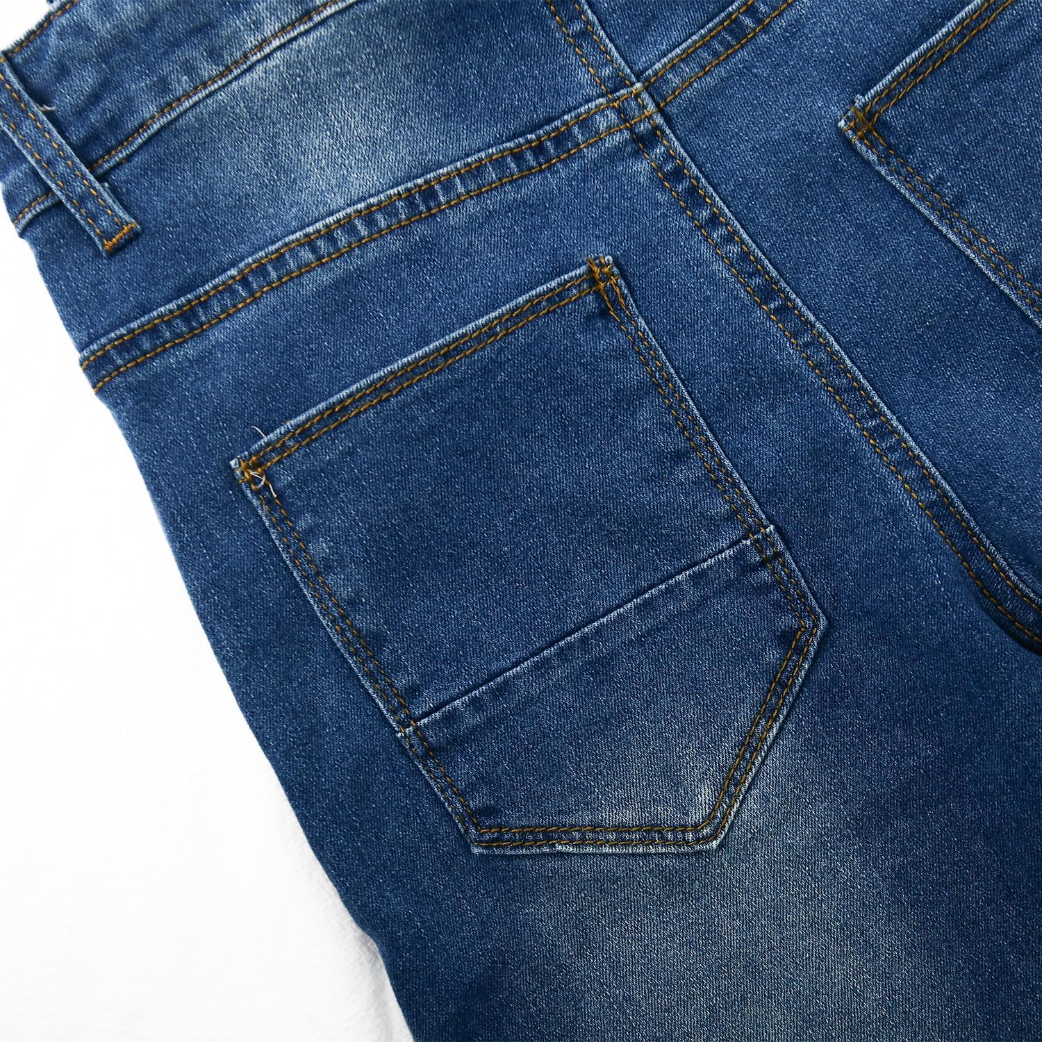 KIDSCOOL SPACE Girls Denim Overalls, Bibs Washed Stretchy Jeans Jumpsuit - Image 3