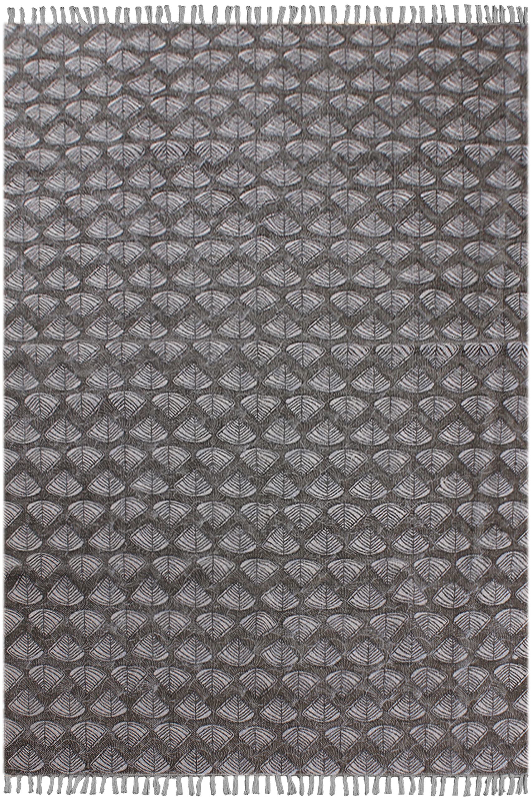 Tapis géométrique gris de qualité supérieure 102 x 213 cm tissage plat chic