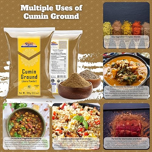 Miniatura 3 de Rani Comino (Jeera) Especias en polvo 3.5 oz (100 g)  Todo natural  Vegano  Apto para gluten  Sin OMG  Kosher  Origen indio
