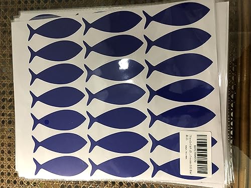 Miniatura 3 de Juego de 77 calcomanías de pared de pez, calcomanías de vinilo extraíbles para niños, bebé, dormitorio, baño, guardería decoración A05 (azul)