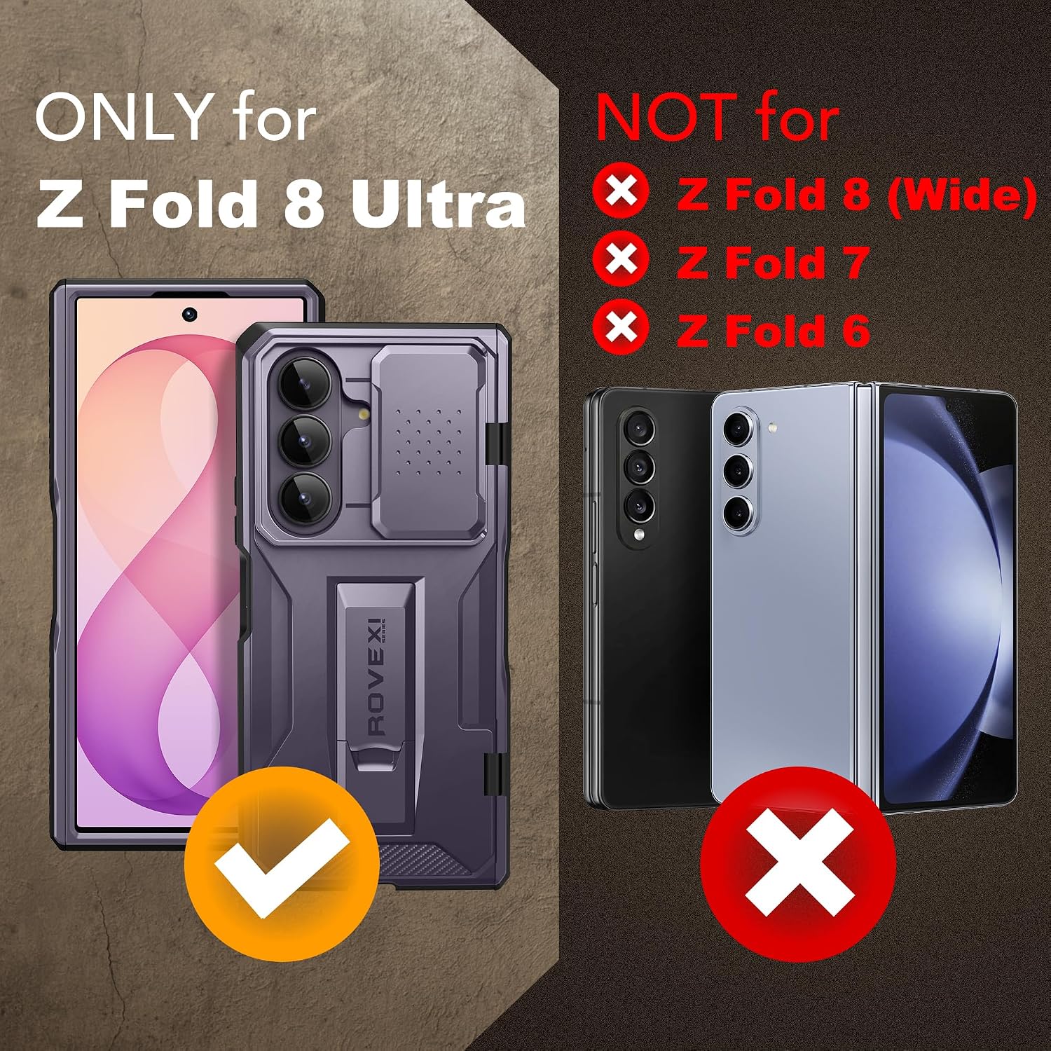  for Z Fold 8 Ultra Case with Screen Protector & Belt Clip, Violet thumbnail