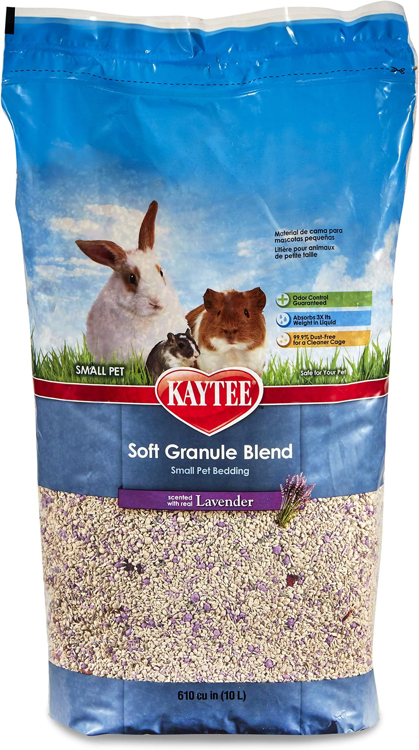Kaytee Soft Granule Blend Lavender Bedding for Pet Cages, 10 Liter