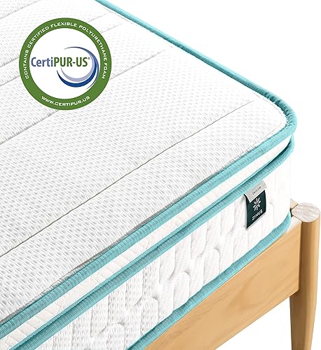 Miniatura 35 de Zinus Colchón de resorte superior apretado de 10 pulgadas, tamaño matrimonial, colchón de resortes interiores, certificado CertiPUR-US, colchón en