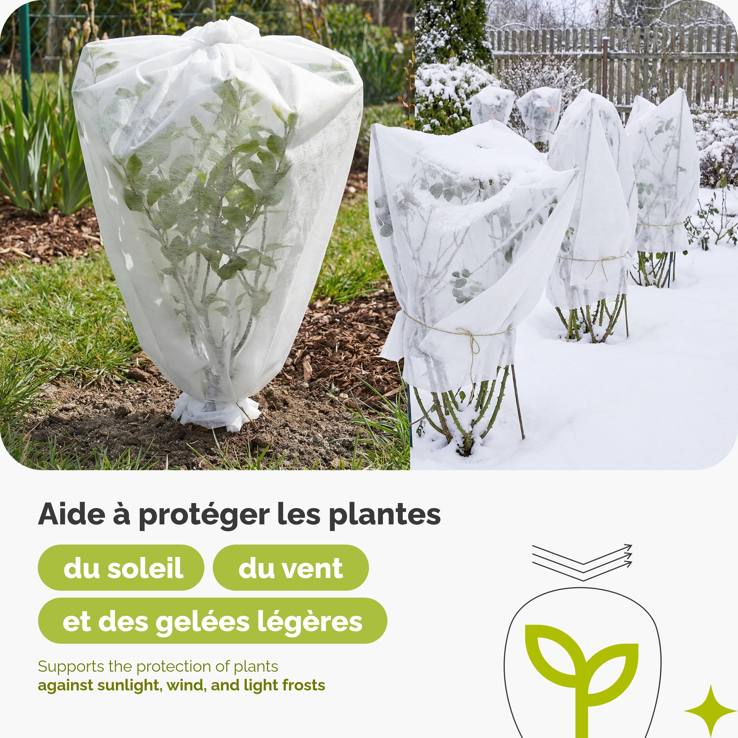 Garronda Voile d’Hivernage 1,6 x 100 m pour Plantes 17 g/m² Blanc GD-0175