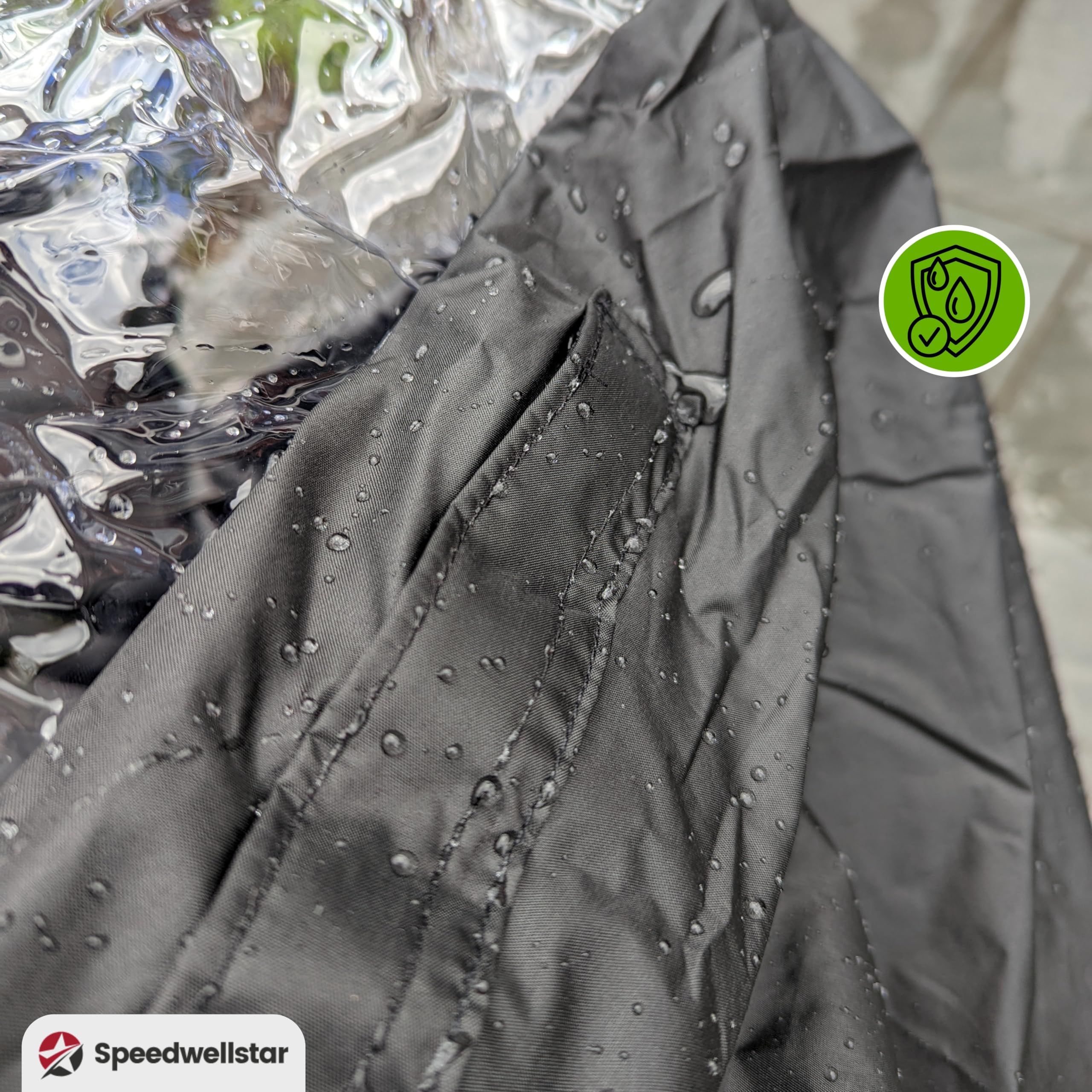 Speedwellstar Capa Lluvia Scooter Movilidad Impermeable Cortavientos Poncho Largo con Capucha Acceso Manos Panel Transparente Reflectante Negro