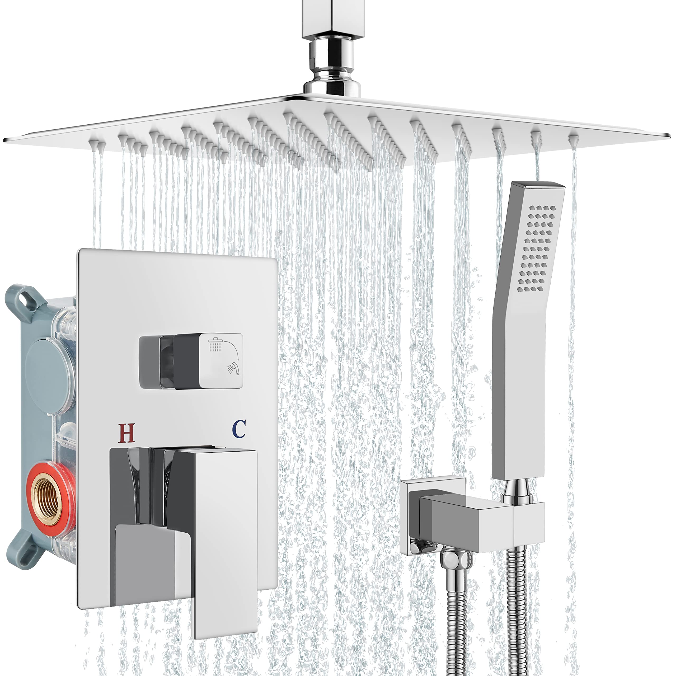 Buy Aolemi Ceiling Shower System Polish Chrome 12 Inch Rain Shower Head