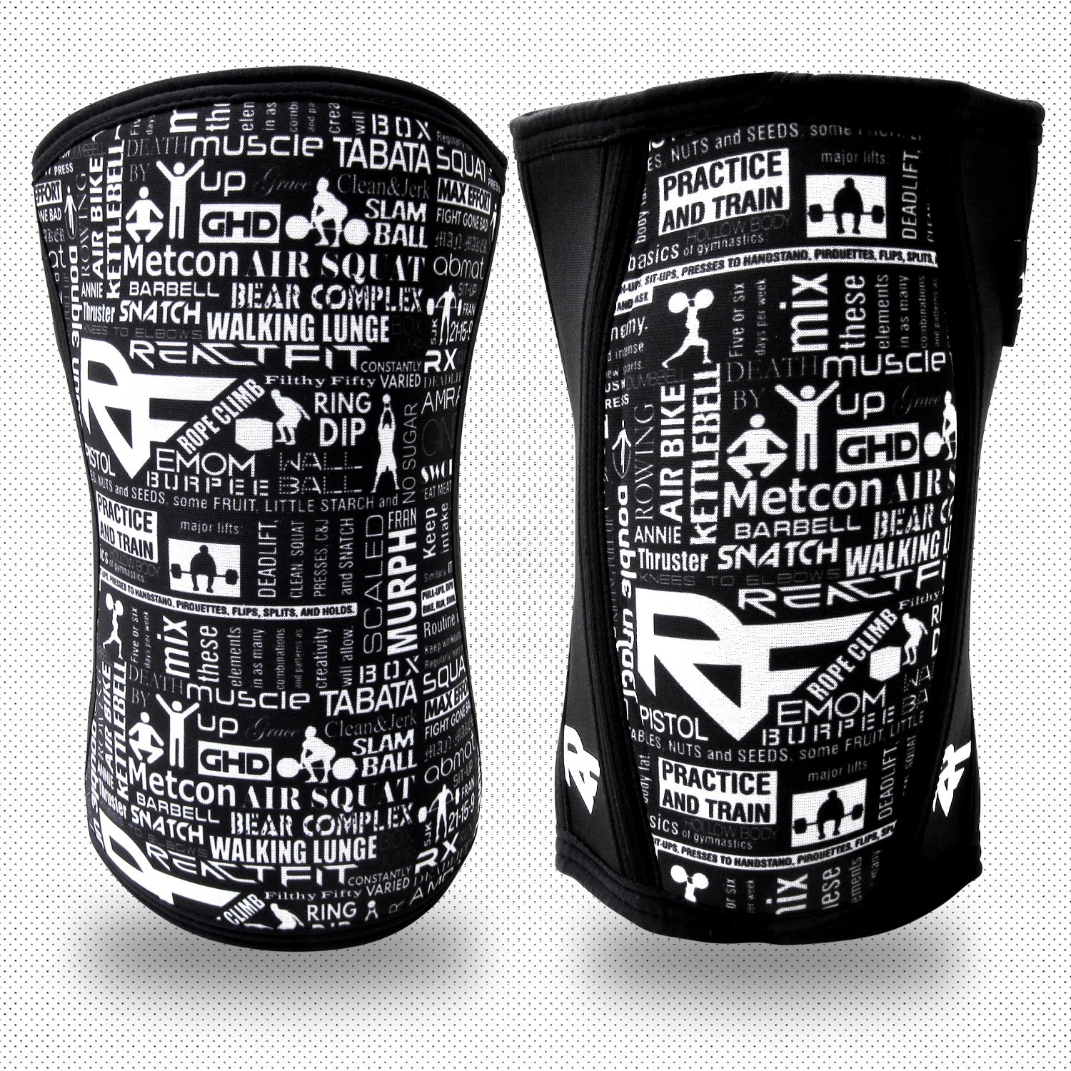 REACT FIT Knee Sleeves (1 Pair) Support & Compression for Weightlifting, Powerlifting & Crossfit - 5mm SBR Neoprene Sleeve for The Best Squats - Unisex Compression Brace Wrap (Medium, Inspire)