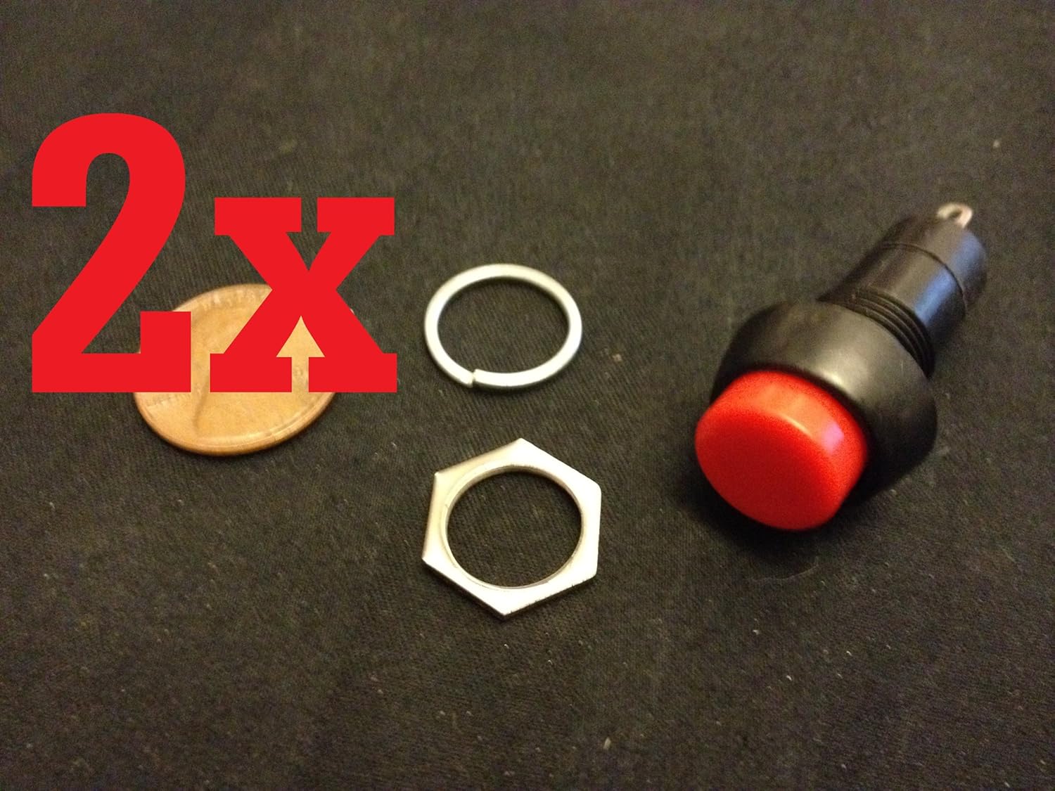 2x Latching Push Button Switch Dc Red 3a 250v Microswitch Rohs Car On