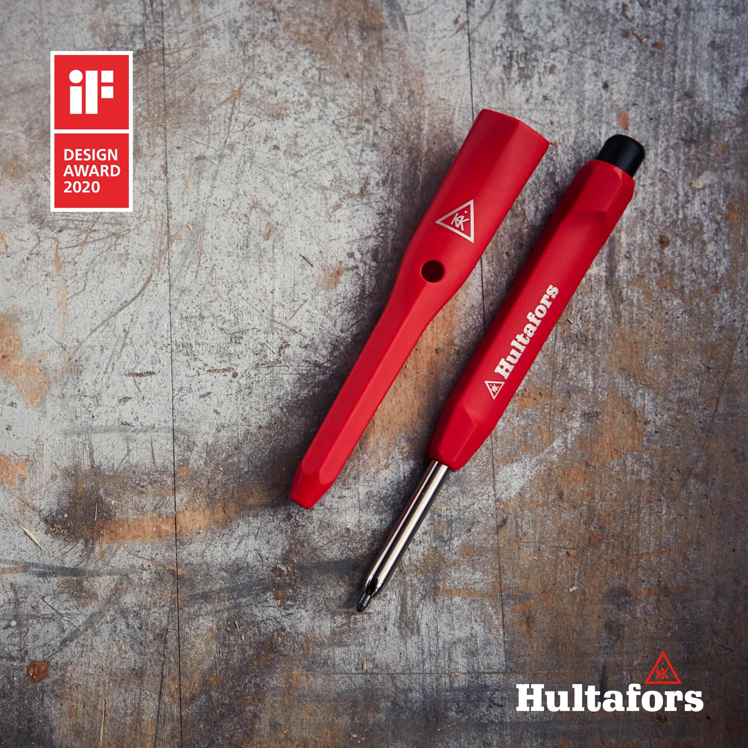 Hultafors 650340 - Stylo profond avec petit compas et règle Rafter Square de 180 mm