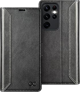 OCASE Samsung Galaxy S23 Ultra Case,PU Leather Flip Samsung S23 Ultra Wallet Case【Card Holder】【Kickstand】【RFID Blocking】 Shockproof Phone Cover for Samsung S23 Ultra 6.8-Inch Graphite Black
