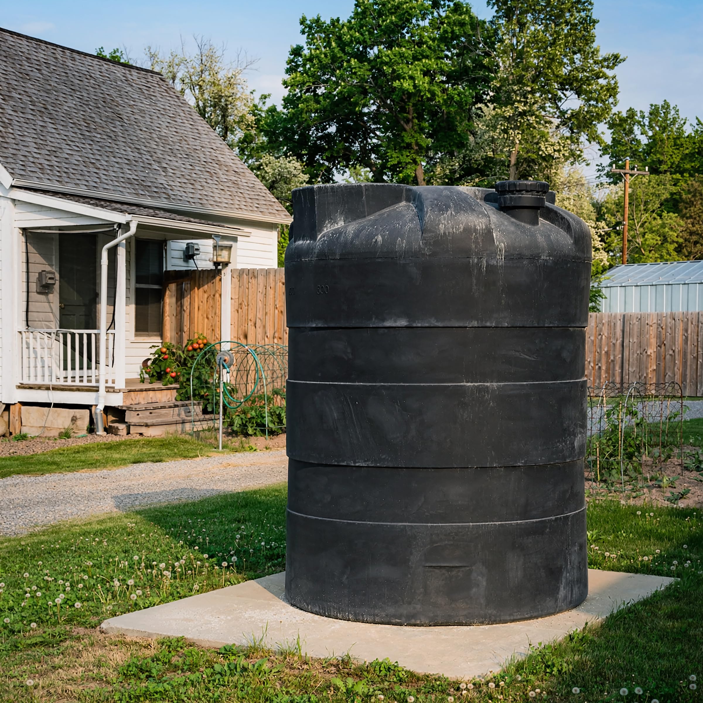 1000 gallon vertical water storage tank, plastic water tank for collection, holding, and storage, uv-resistant, for rainwater harvesting, agricultural, rv, emergency, and general use