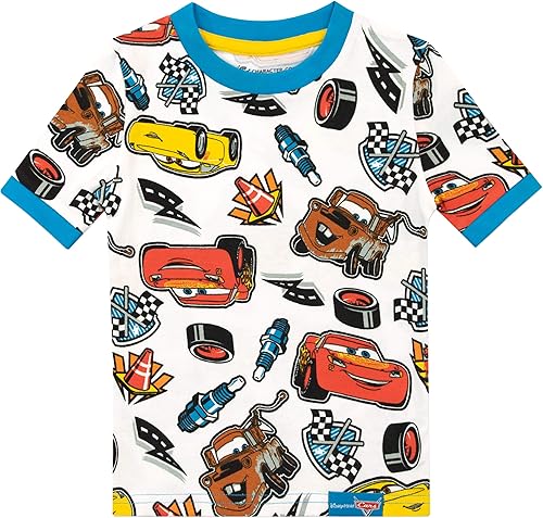 Miniatura 7 de Disney Cars Pijamas Juego de pijamas para niños de Rayo McQueen Pijamas para niños de ajuste ceñido