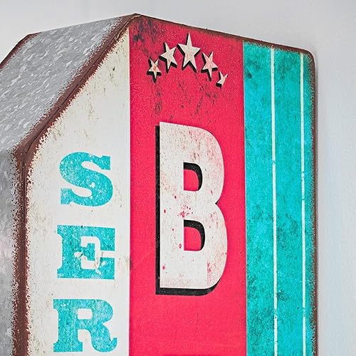 Miniatura 4 de Misc Beer On Draft - Letrero de flecha de doble cara para bar, garaje o cueva de hombre, multicolor, moderno, contemporáneo, metal