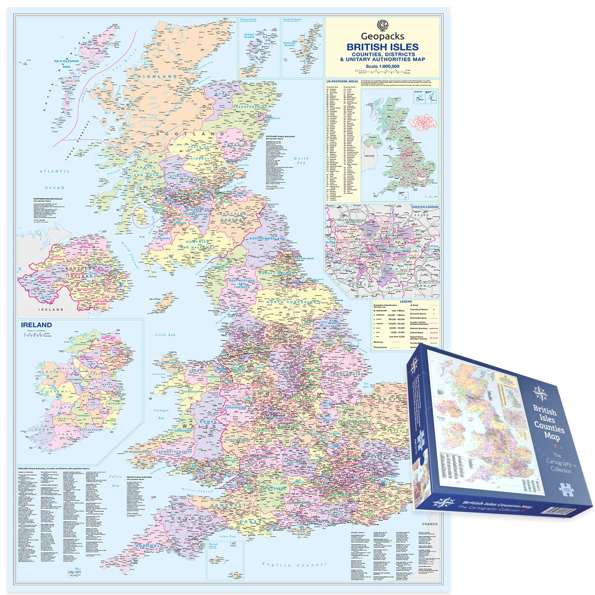 Amazon.com: British Isles County Map 1000 Piece Jigsaw Puzzle
