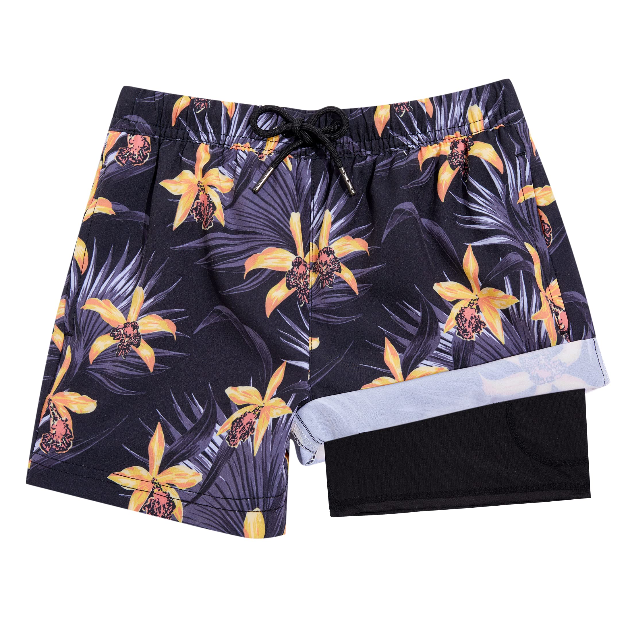 BRISIRA Boys Swim Trunks Bathing Suit Compression Boxer Brief Liner Swim Shorts Swimsuit Anti-Chafe Toddler Kids Youth Teen