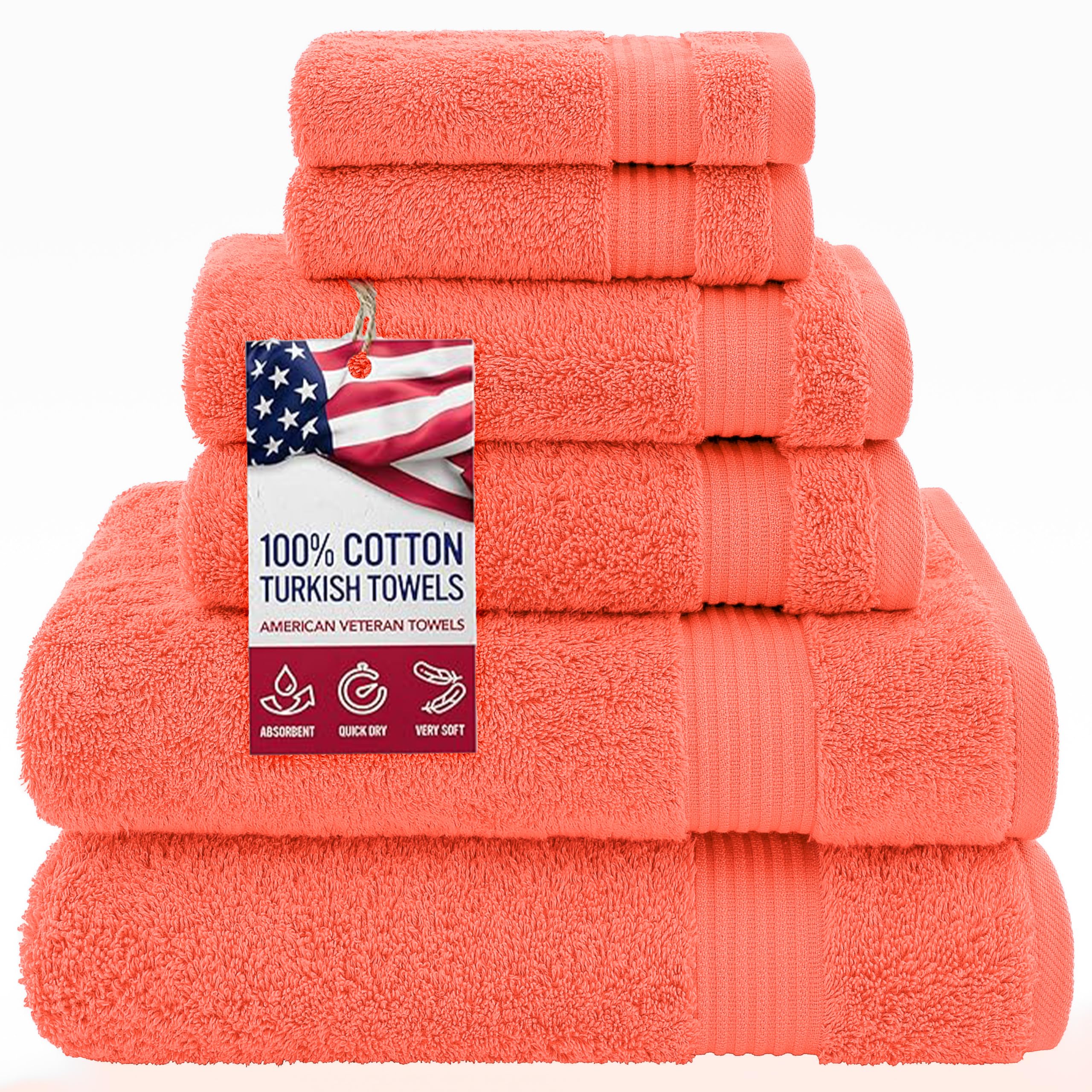 Luxury Turkish Cotton Towel Set - 6 Piece -17