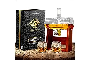 NutriChef Glass 1100ml Whiskey Decanter Liquor Set